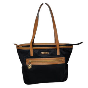 Michael Kors Women's Kempton Tote Black Tan Minimalist Size Large